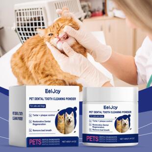 EelJoy Pet Dental Cleaning Powder - Gently Cleans Tartar and