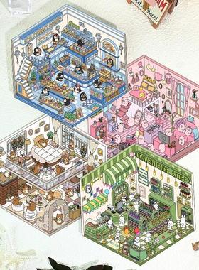 3D Stereoscopic Vision Stacked Landscape Stickers Decompress