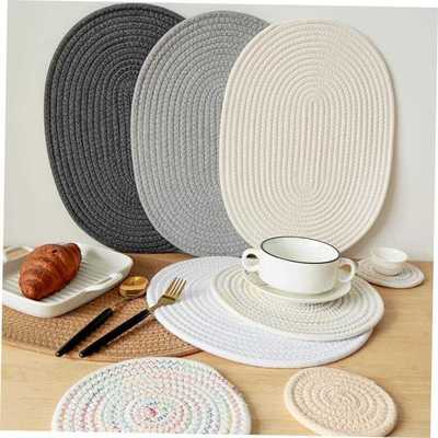 Cotton Thread Insulation Placemat Woven Anti-Scalding Coaste