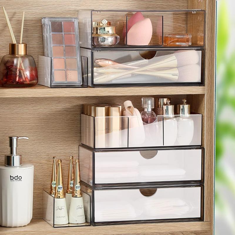 Mirror cabinet storage box, drawer organizer for cosmetics,