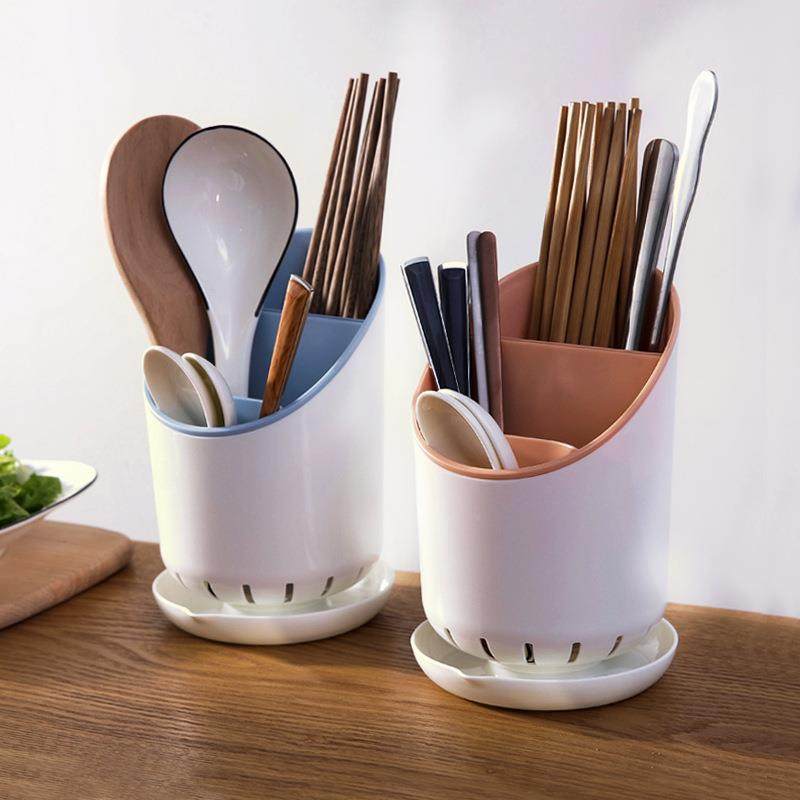 Kitchen Chopstick Holder Drainable Utensil Storage Box Spoon