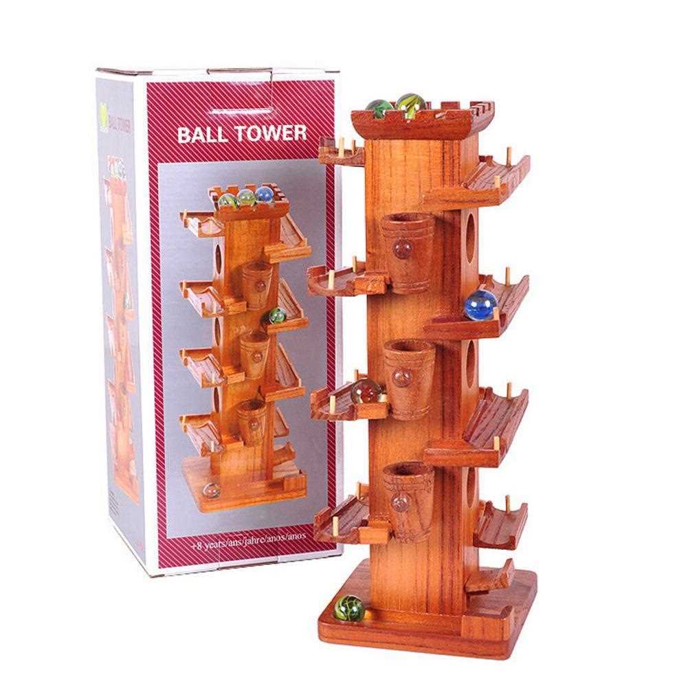 Funny Marble Ball Run Wooden Tower Construction Track Game