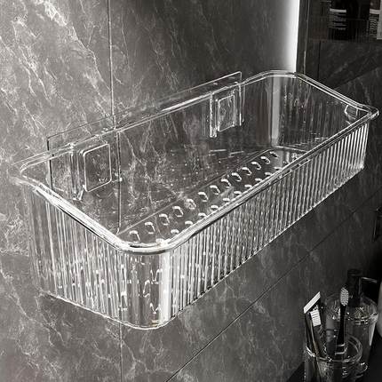 Bathroom Storage Shelf, Wall-Mounted, Drill-Free, Perfect fo