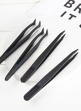 Anti-static black tweezers tool, plastic tips, including poi