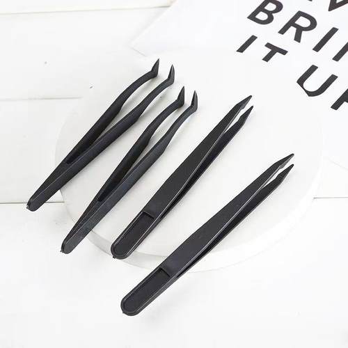 Anti-static black tweezers tool, plastic tips, including poi