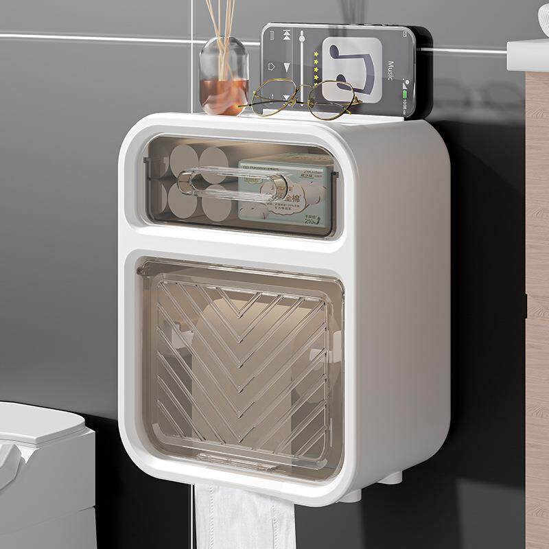 A versatile wall-mounted bathroom tissue box with a luxuriou
