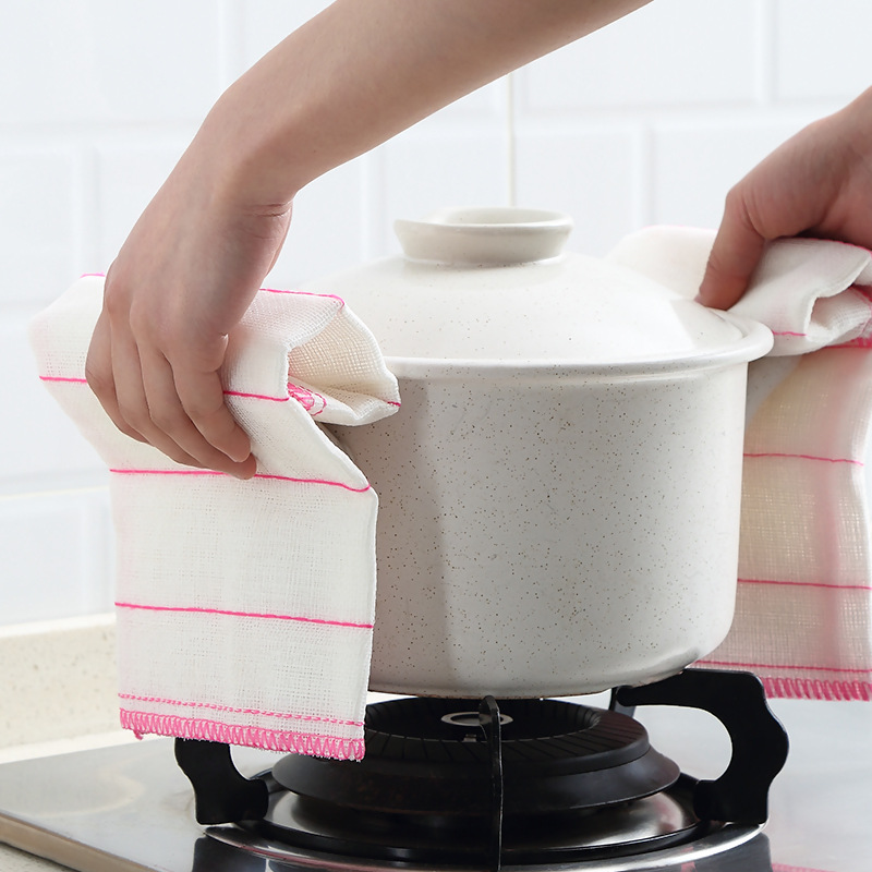 5-Layer Cotton Cloth Water Absorbent Dish Towel Home Kitchen