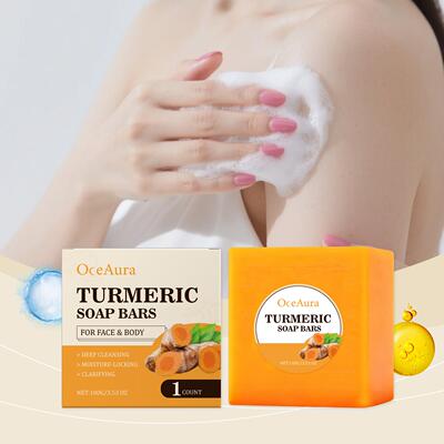 OCEAURA Turmeric Cleansing and Nourishing Soap, a gentle bod