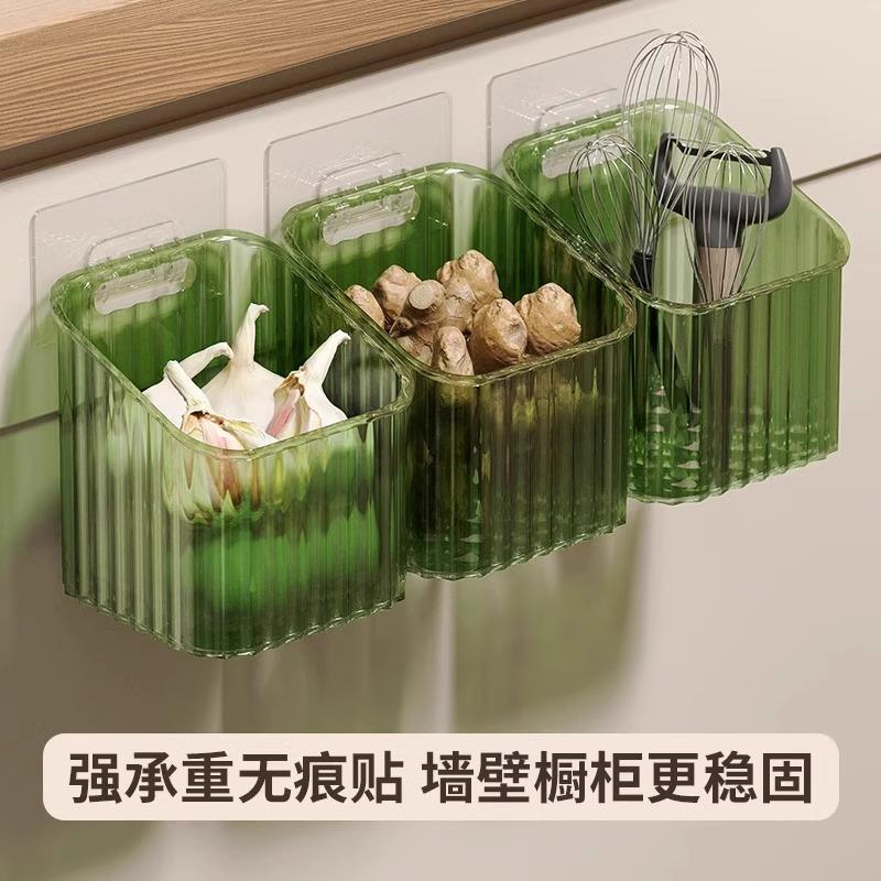 Garlic and Ginger Storage Basket, Wall-Mounted Organizer for