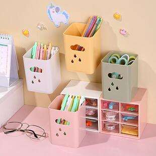 Multicolor Cute Wall-Mounted Pen Holder, Large Capacity Desk