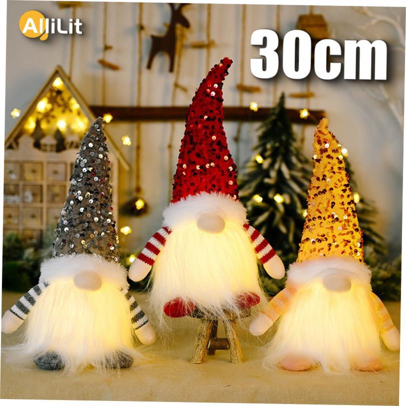 30cm Christmas Doll Elf Gnome with Led Light Christmas Decor