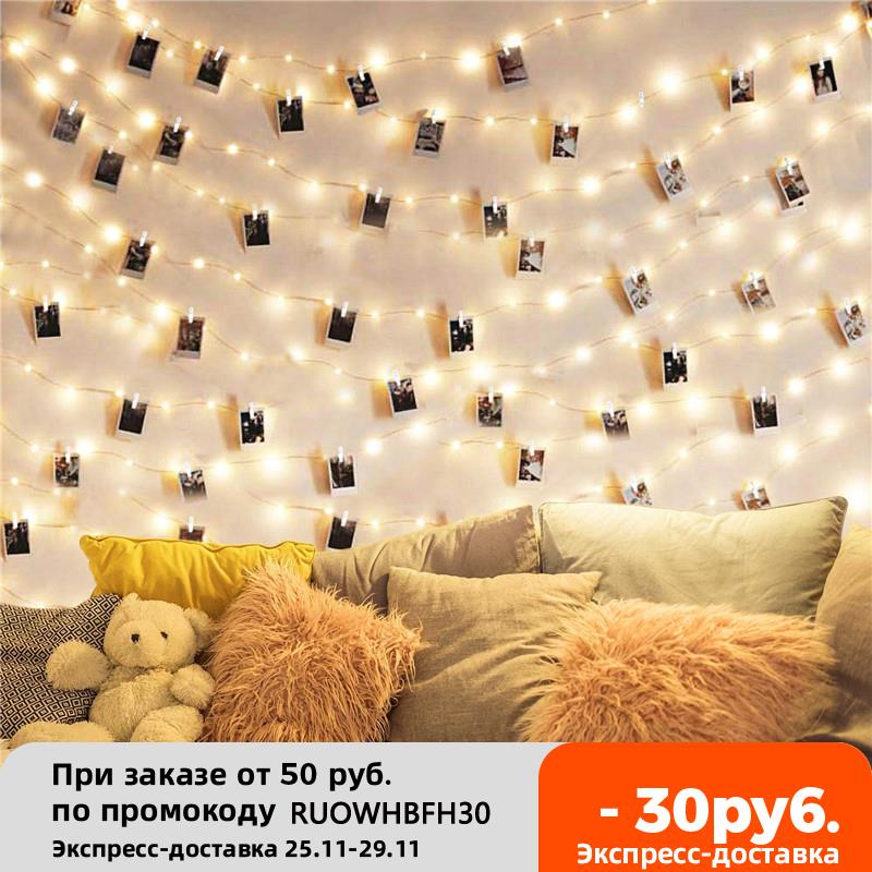 2m/5m/10m Photo Clip String Lights LED USB Outdoor Battery O