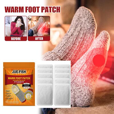 Jue Fish Warm Foot Pads, Portable One-Time Use Heat-Generati