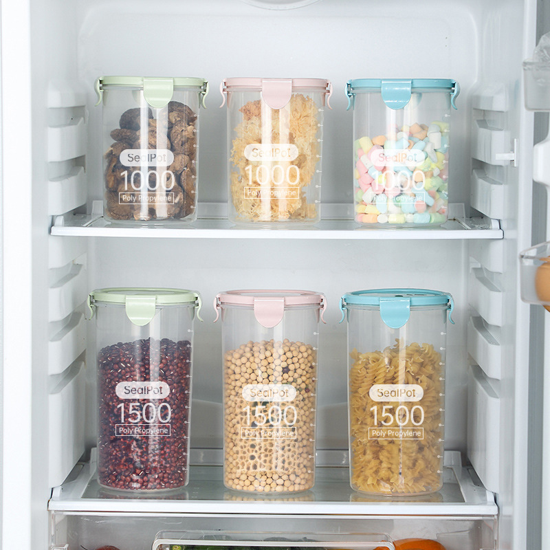 Lidded airtight canisters for kitchen use suitable for stori