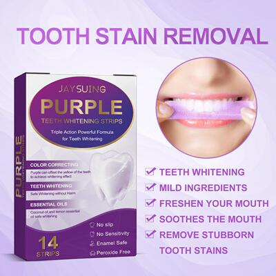 Jaysuing Purple Teeth Strips for Cleaning Teeth and Oral Car