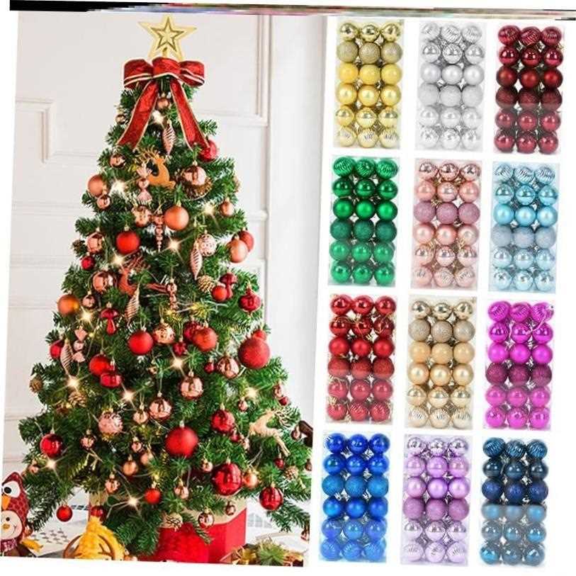 1box Christmas Balls Christmas Tree Ornaments Ball Xmas Hang