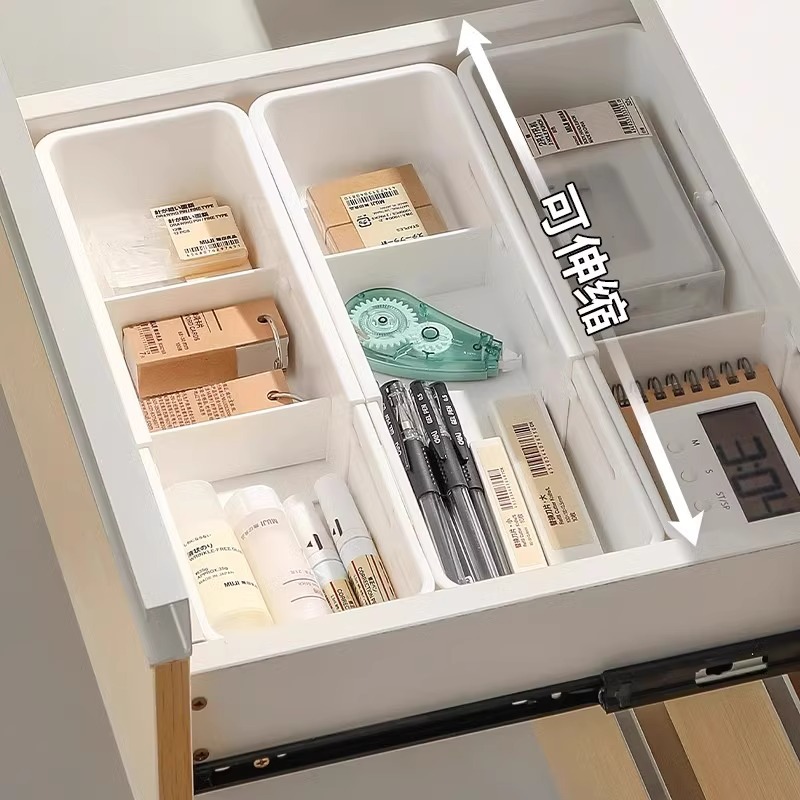 Drawer organizer box extendable cabinet divider with remov