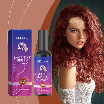 EELHOE Red-Brown Lace Wig Hair Spray, Color-Enhancing and Lo