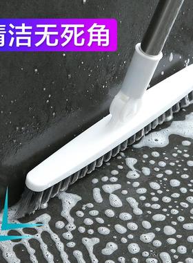 Long-handled hard bristle brush for bathroom floor cleaning,