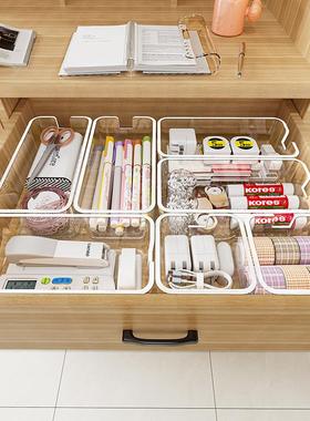 Transparent Acrylic Drawer Organizer with Built-in Dividers,