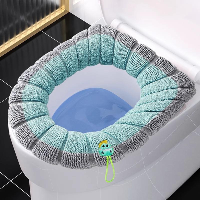 Thickened Toilet Seat Cushion for Winter, Cartoon Handle Des