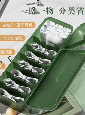 Cable organizer box for power and charging cables, phone cha