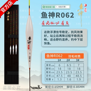 宋杰麟香港无极官方 鱼神R062 野钓利器/钓中下层快鱼 孔雀羽浮漂