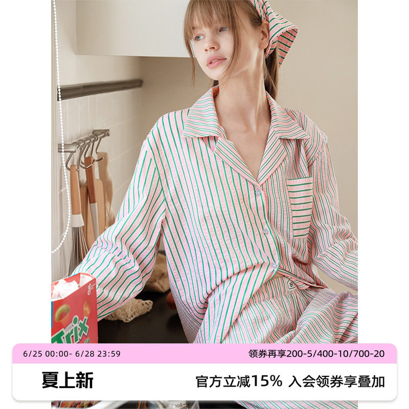 汝曼司女泡芙棉可外穿睡衣