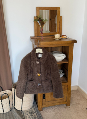 EI MAO】冬款显瘦异形彩色扣卷毛环保皮草新毛翻领短外套76682#8