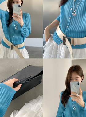 LOUR/U粒-6早春上新韩系v领针织开衫8个颜色巨好搭～针织开衫F036