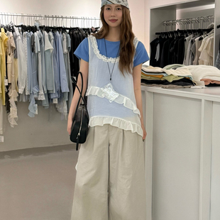 只卖背心 51968 爆叠穿宽松花边纯色百搭背心裙背心 eternal.西子