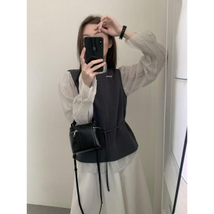 50160 al.西子 不含内搭 配腰带 MXN 圆领高级纯色极简背心