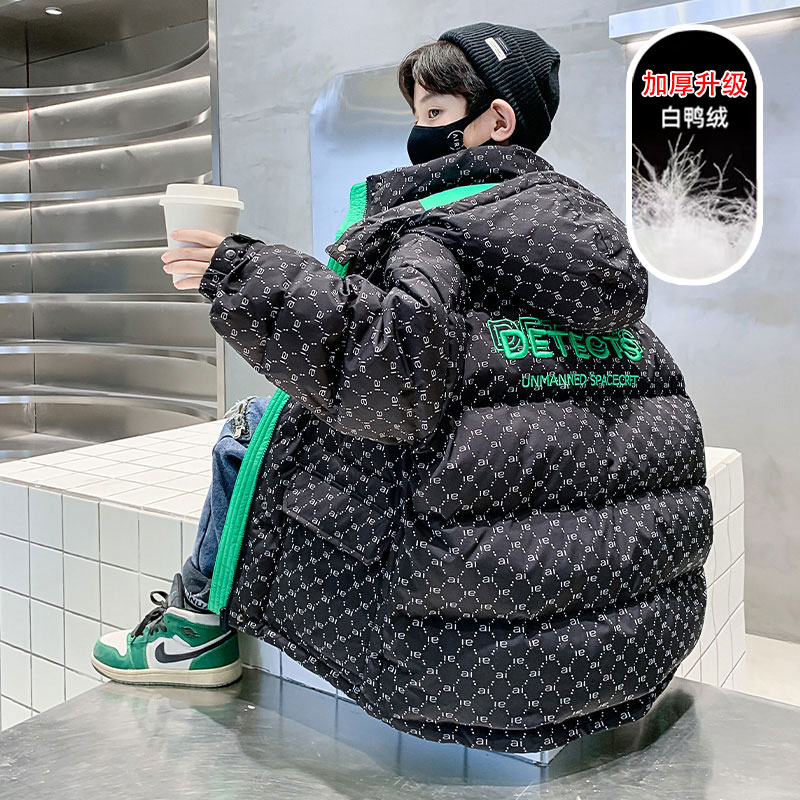 男童羽绒服冬季2025新款儿童外套秋冬款大童冬装中长款男孩加厚潮