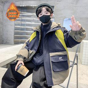 男童冲锋衣三合一可拆卸2026新款加厚秋冬季加绒中大儿童夹棉外套