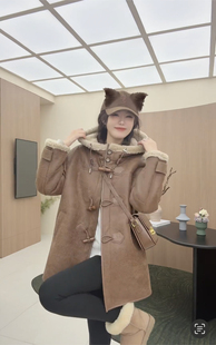海寧2024新款 皮毛一體外套女士羊羔絨真皮草高端小個子冬進口 爆款