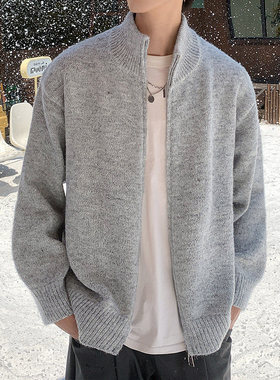 Anniehall official亿万少年nans男装慵懒风针织开衫毛衣情侣外套
