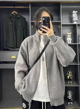 Anniehall official西西里男装pd大人小众立领毛衣针织衫情侣外套