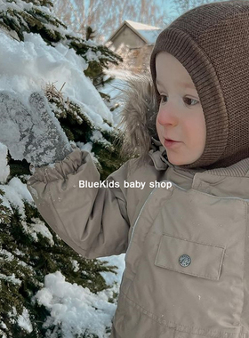 儿童手套100%羊毛包指柔糯保暖舒适1-7岁挂脖挽绳婴儿冬宝宝滑雪