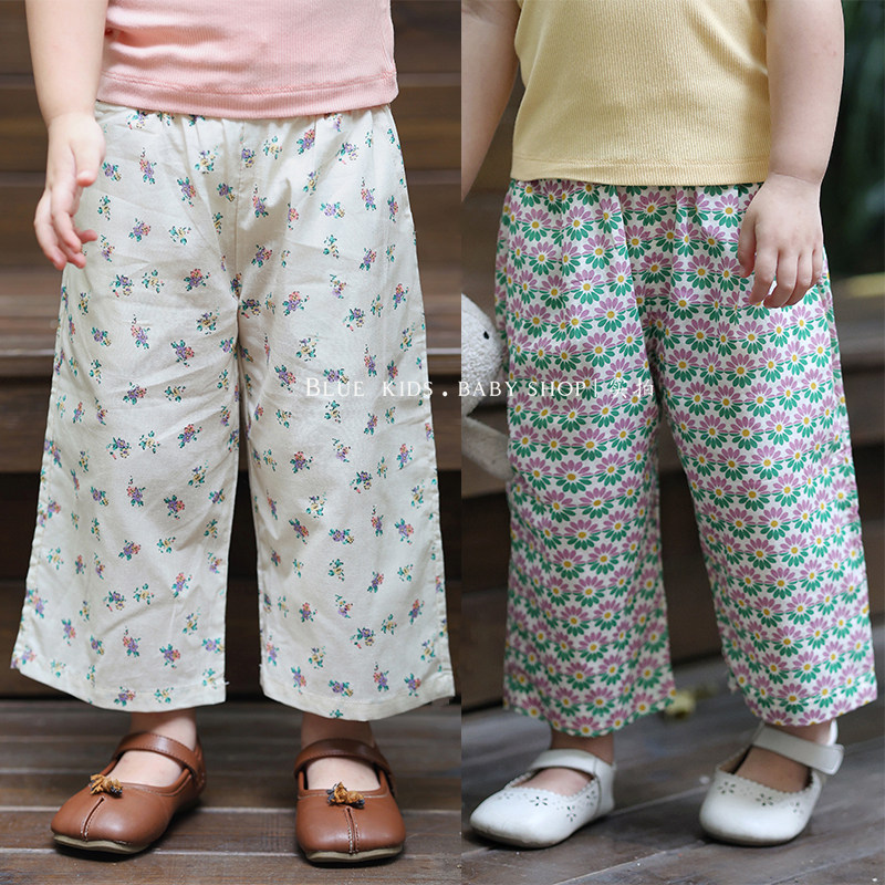 女童防蚊裤外穿碎花宝宝2026夏季新款儿童直筒裤薄款舒适休闲长裤