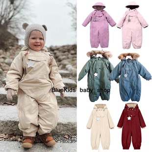 ins爆款 儿童连体滑雪服MAT宝宝连体棉衣爬服加绒棉服防水防风保暖