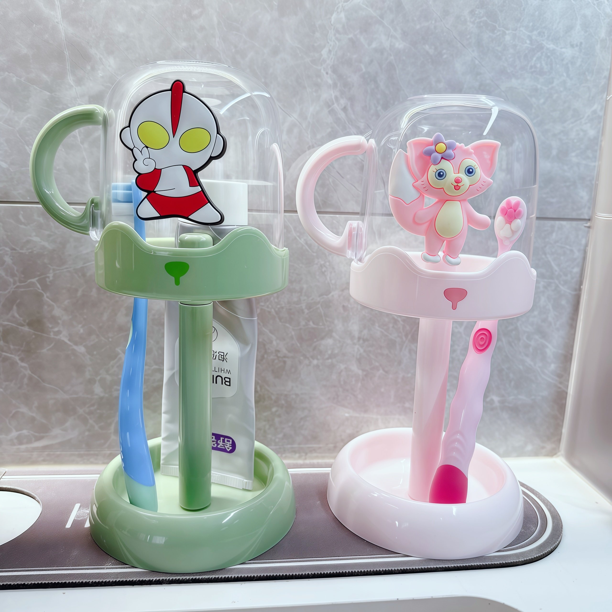 刷牙杯牙刷牙缸漱口杯宝宝可爱洗漱杯儿童男孩女孩电动牙刷置物架