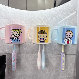 倒置洗漱口杯儿童刷牙杯牙刷杯304不锈钢漱口杯子男孩女孩牙刷架