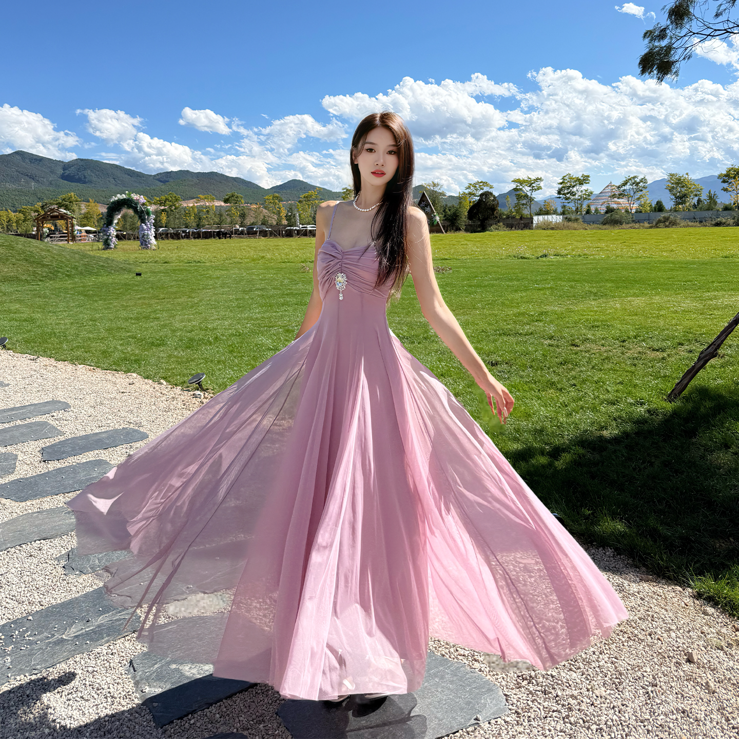 当天发货！旅游拍照长裙生日礼服