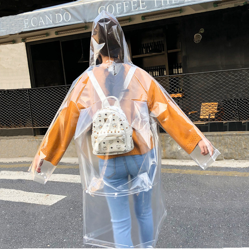 透明背包款雨衣防风雨软户外徒步旅行上班成人男女款上衣无味长款
