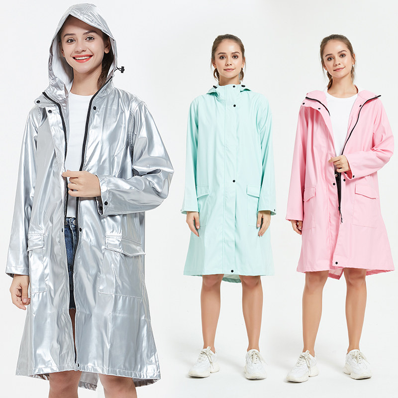 新款欧美时尚风衣式全身防暴雨外套雨衣户外徒步旅游男女便携雨披