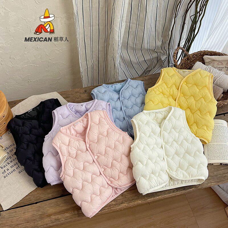稻草人儿童羽绒棉马甲宝宝秋冬新款背心男女童马夹中小童春秋外传
