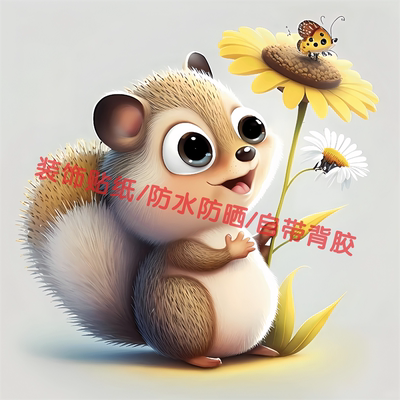 可爱萌宠小松鼠贴画车身划痕遮挡