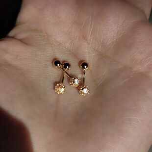 爆闪满钻耳骨钉女螺纹925银针养耳洞螺丝拧高级感独特小耳钉耳饰