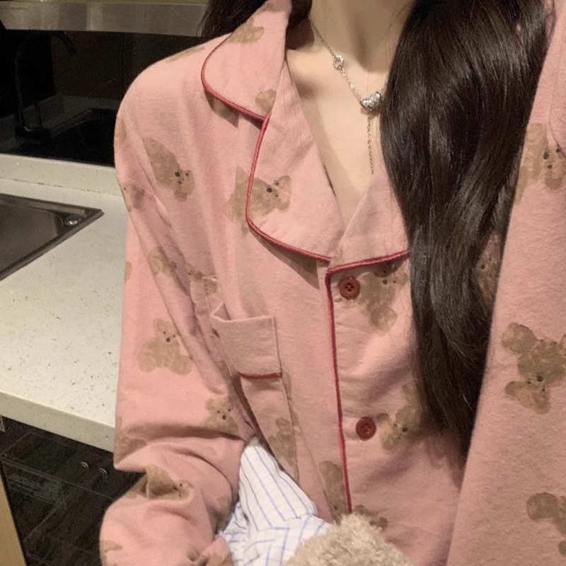 皮筋卡通小熊春秋季纽扣常规长裙