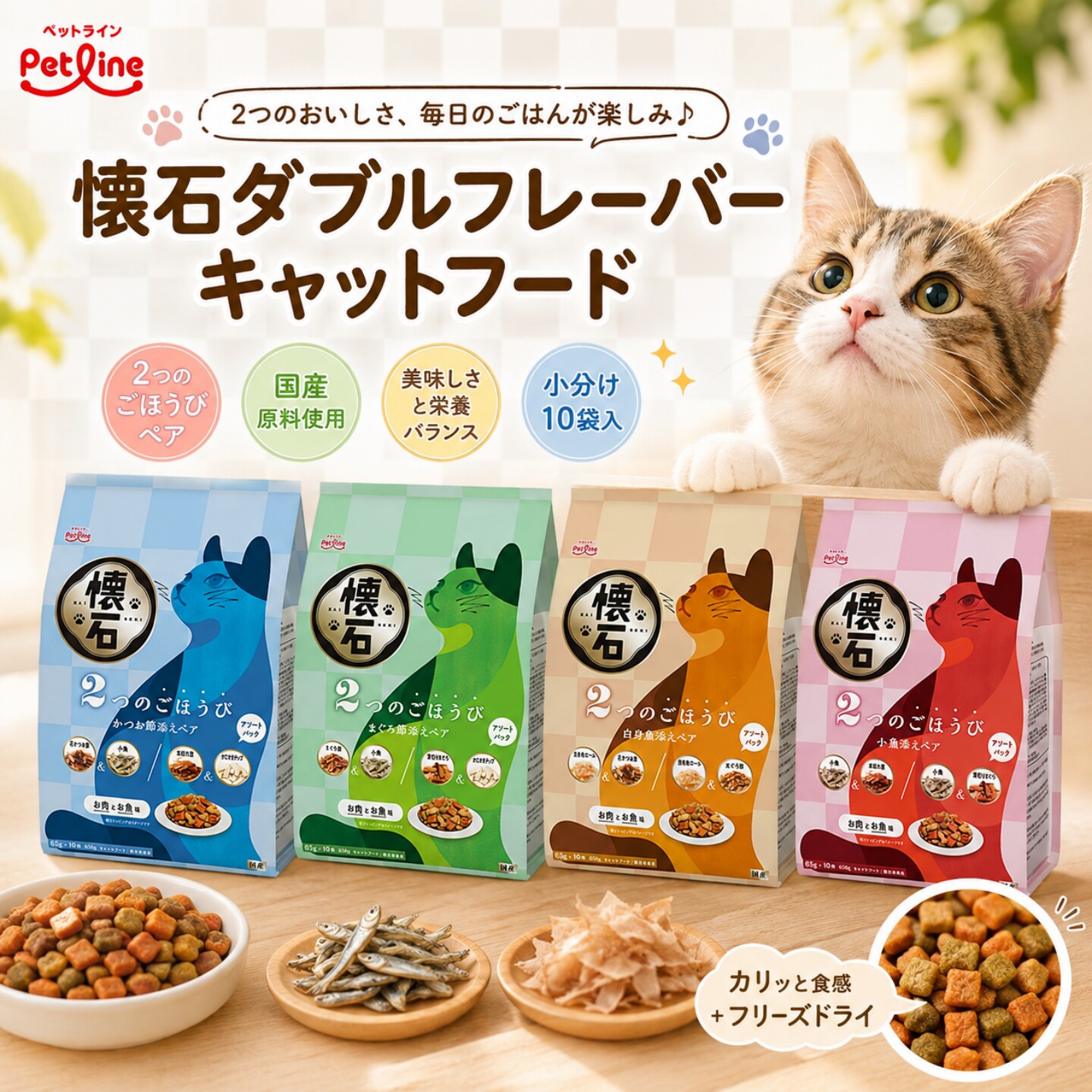 日本日清怀石PETLINE去毛球猫粮